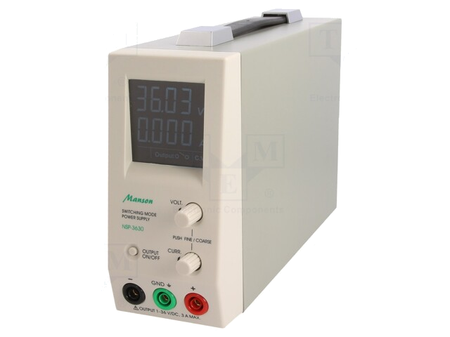 Voedingseenheid: voor lab; schakelende,eenkanaals; 1÷36VDC; 0÷3A Voedingseenheid: voor lab; schakelende,eenkanaals; 1÷36VDC; 0÷3A